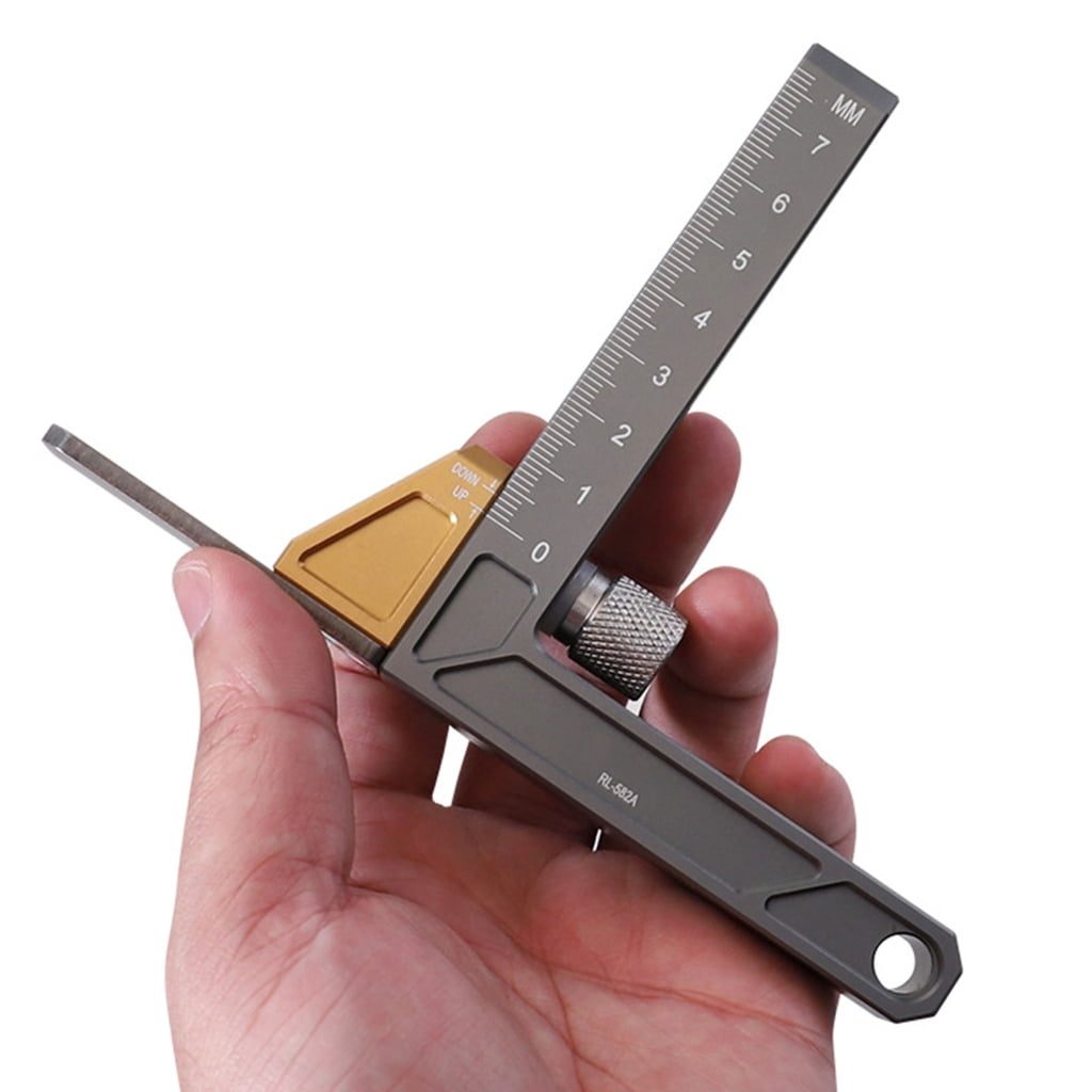 Osdhezcn Inch/Metric Scale Aluminum Router Table Height Gauge Measuring Instrument Tool