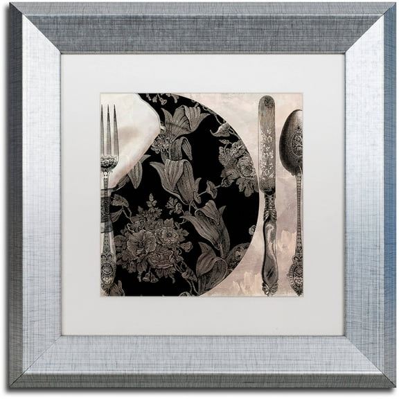 Trademark Fine Art "Victorian Table I" Canvas Art by Color Bakery White Matte, Silver Frame