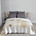 thumbnail image 6 of XMXT Throw Blanket, Cartoon Bear Coffee Prints Machine Washable Blankets for Sofa, 40 x 30 inches, 6 of 9