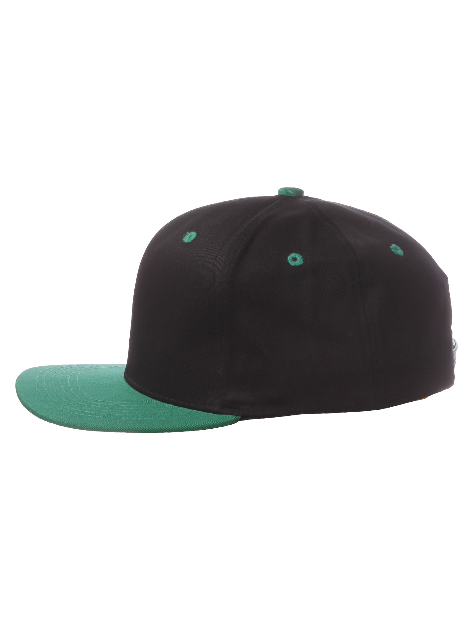 Classic Snapback Hat Custom A to Z Initial Letters, Black Green Cap White  Green Letter Initial T 
