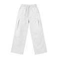 thumbnail image 5 of Women's Wide Leg Pants - Lightweight Pleated Casual Long Trousers - Loose Elastic Waist Drawstring Outdoor Running Pants with Pockets, 5 of 9