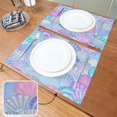 thumbnail image 5 of Colorful Sea Shell Placemats Set of 4 Ocean Watercolor Place Mats Washable for Kitchen Dining Table Heat Resistant Decorative Colth Table Mats 12x18 Inch, 5 of 6