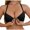 Black, variant on Women's Ribbed Wireless Triangle Bra Front Snap Closure Fixed Cup Side Support Breathable Lift Comfort Bustier