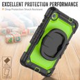 thumbnail image 4 of Case for Lenovo Tab M8 4th Gen 2024/2023 (TB-301FU, TB-300FU), 360 Rotating Stand Handle Pencil Holder Shoulder Strap Heavy Duty Shockproof Cover, Lime PC, 4 of 7