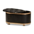 thumbnail image 3 of Baxton Studio Adana Dark Brown Faux Leather And Oak Brown Wood Storage Ottoman, 3 of 9