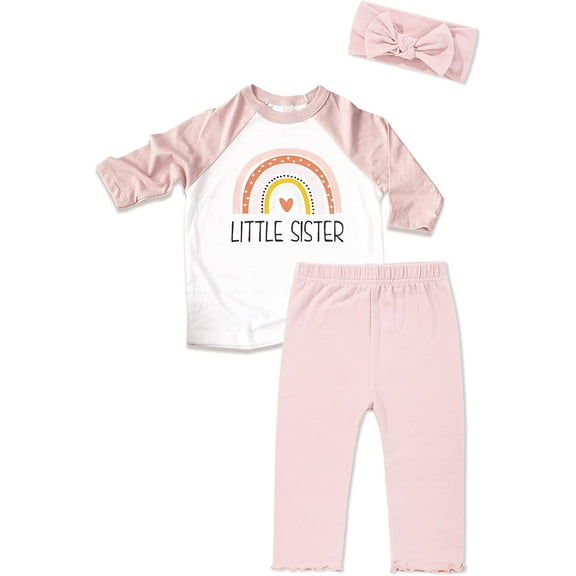 Toddler Baby Girl Clothes Letter Pattern Tops Floral Pants with Headband Outfit Set 12-18 Months