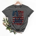 thumbnail image 3 of 4th of July Women's Tank Tops Deals American Flag Shirts for Women 4th of July T-Shirt Flag Printed Patriotic Shirt Summer Crew Neck Short Graphic Tees Tops New Gray L, 3 of 7