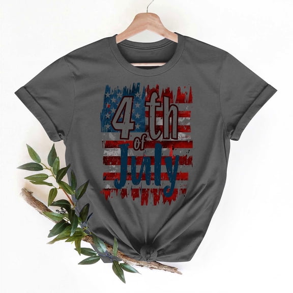 Cxenplz 4Th of July Graphic Tees for Girls Women USA Flag Letter Print Cute Tops Fashion Patriotic Independence Day T-Shirts