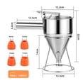 thumbnail image 1 of Stainless Steel Pancake Batter Dispenser, Funnel Dispenser with Stand for Baking Pancake Batter Dispenser, Multi-Caliber Stainless Steel Funnel Cake Dispenser, 1 of 5