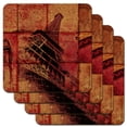 thumbnail image 1 of Paris France Eiffel Tower Arc de Triomphe Tile Collage Low Profile Novelty Cork Coaster Set, 1 of 4