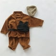 thumbnail image 3 of Otqutp Baby Warm Overcoats Windproof Boy Girl Heavy Cargo Top Cardigan Long Sleeve Simple Corduroy Coat for 3 to 24 Months, 3 of 3