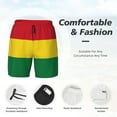 thumbnail image 3 of Men's 2 in 1 Swim Trunks with Compression Liner Reggae Rasta Flag Quick Dry Beach Shorts, 3 of 6