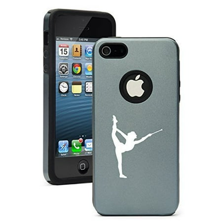 Twirling Accessories Apple iPhone 5c Shockproof AS Aluminum & Silicone Hard Soft Case Cover Female Gymnast Twirling Baton Gymnastics (Silver Grey),Daylor ()