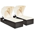 thumbnail image 1 of Patiojoy Ensemble de 2 Fauteuils Inclinables d'Extérieur Rembourrés avec Auvent Pliant, 1 of 7