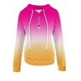 thumbnail image 6 of Women's Hoodies Fall Winter Casual Warm Gradient Print Hooded Sweatshirts Long Sleeved Outdoor Sport Running Sweatshirt Watermelon Red M, 6 of 6
