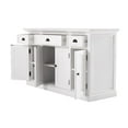 thumbnail image 3 of Bowery Hill Mahogany Wood Buffet with 4 Doors 3 Drawers in White, 3 of 7