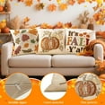 thumbnail image 5 of Uutvery Autumn Decorative Throw Pillow Cover, 18x18 Inch Embroidery Velvet with Maple Leaves and Pumpkin, Fall Harvest Decor for Sofa Garden Living Room Bedroom, 5 of 5