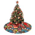 thumbnail image 4 of Christmas Tree Skirt, American Football Soft Plush Christmas Tree Decorations Indoor, Tree Skirts Mat for New Year Halloween Holiday Christmas Party Decor 30", 4 of 6