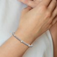 thumbnail image 3 of Sterling Silver Bracelet Cuff Cubic Zirconia Round 3.7 mm in CZ Woven Flexible, 3 of 3