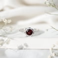 thumbnail image 4 of Rosec Jewels Natural Garnet Flower Engagement Ring (1.7 Carat, AAA Quality) - Bezel Set Garnet Solitaire Ring for Women, 14K White Gold, US 7.00, 4 of 9