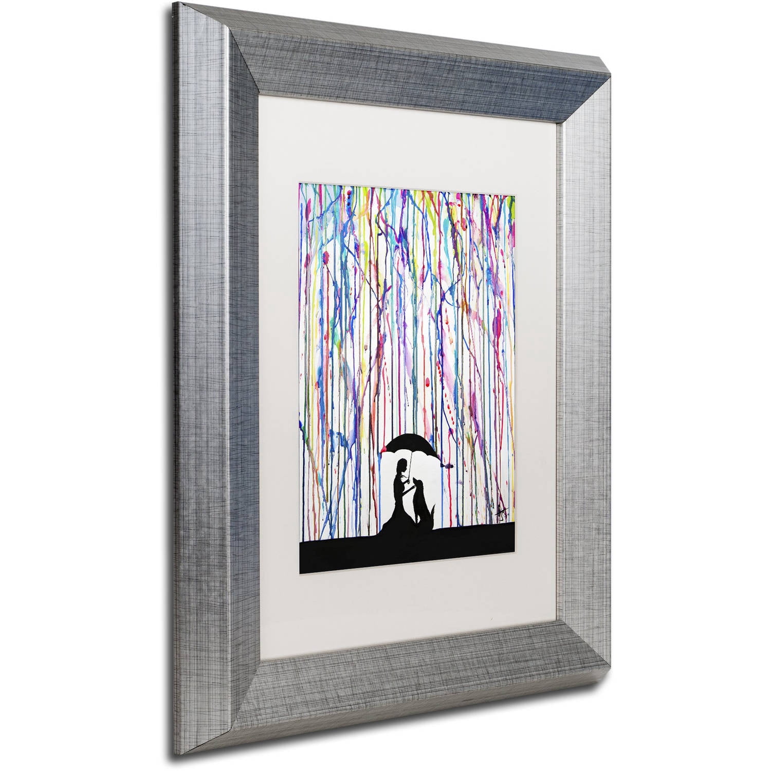 Trademark Fine Art 'Sempre' Canvas Art by Marc Allante, White Matte, Silver Frame