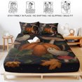 thumbnail image 5 of Full Size Fitted Sheet Set - Halloween 3 Piece Bedding Sets 16" Deep Pocket Fitted Sheet with 2 Pillowcases, Fall Ghost Orange Pumpkin Mushroom Leaves Brushed Microfiber Hotel Luxury Bed Sheets, 5 of 9