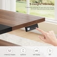 thumbnail image 6 of Electric Standing Desk with Power Outlet, Executive Desk with Lockable File Cabinet and Open Storage Compartments, Home Office Desk, Walnut, 6 of 8