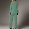 thumbnail image 4 of Breezora Women's Long Sleeve Cardigan and Pants Suit Set Office Work Professional Outfit Elegant Two Piece Business Casual Wear XL Size Green, 4 of 8