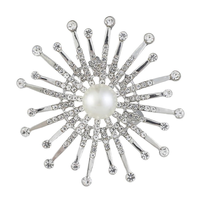 Las Mujeres Simularon Los Granos De material perla De Broche De La Solapa Pin Joyería Nupcial De Plata