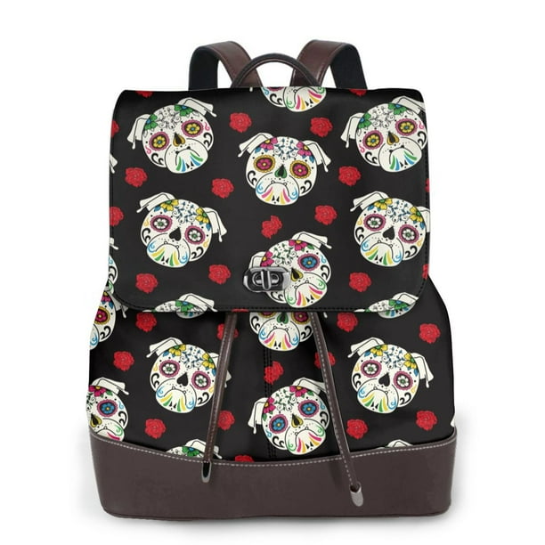 Balery PUG Mochila de Cuero para Mujeres, Gran Capacidad, Bolsa de Viaje Multifuncional, Mochila de Cuero y Bolsa de Hombro para Mujeres