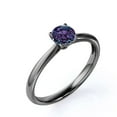 thumbnail image 4 of JeenMata One Stone .50 Carat Round Brilliant Cut Lab Created Alexandrite Traditional 4 Prong Engagement Ring in 18k Black Gold over Silver, 4 of 4
