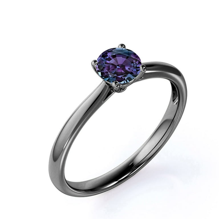 JeenMata One Stone .50 Carat Round Brilliant Cut Lab Created