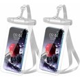 thumbnail image 1 of Waterproof Phone Pouch, Waterproof Phone Case with Lanyard for iPhone, Samsung, IPX8 Cellphone Beach Dry Bag Kayak Cruise Ship Essentials 2Pack-7.5" Black Orange, 1 of 5