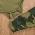 thumbnail image 6 of Kiapeise Baby Girls Boys Letter Print Short Sleeve Romper +Camouflage Pants Headband Baby Clothes, 6 of 6