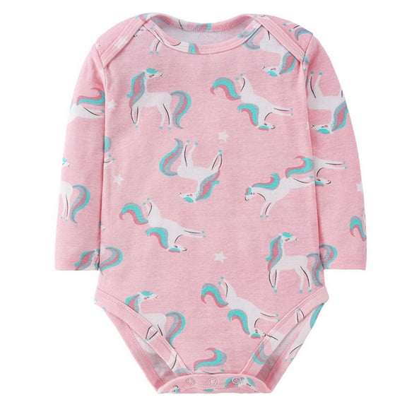 Vividxx Baby Girls Long Sleeve Bodysuit Cute Print Romper O-Neck One-Pieces For Newborn Newborn Soft Comfortable Everyday Wear Stylish Onesie