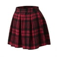 thumbnail image 5 of Baqcunre Rompers For Women Women Pleat Skirt Preppy Style Plaid Mini Skirts School Uniforms Jumpsuits For Women Women'S Pants Red M, 5 of 8