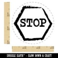 thumbnail image 2 of Stop Sign Sketch Self-Inking Rubber Stamp Ink Stamper - Blue Ink - Small 3/4 Inch, 2 of 7
