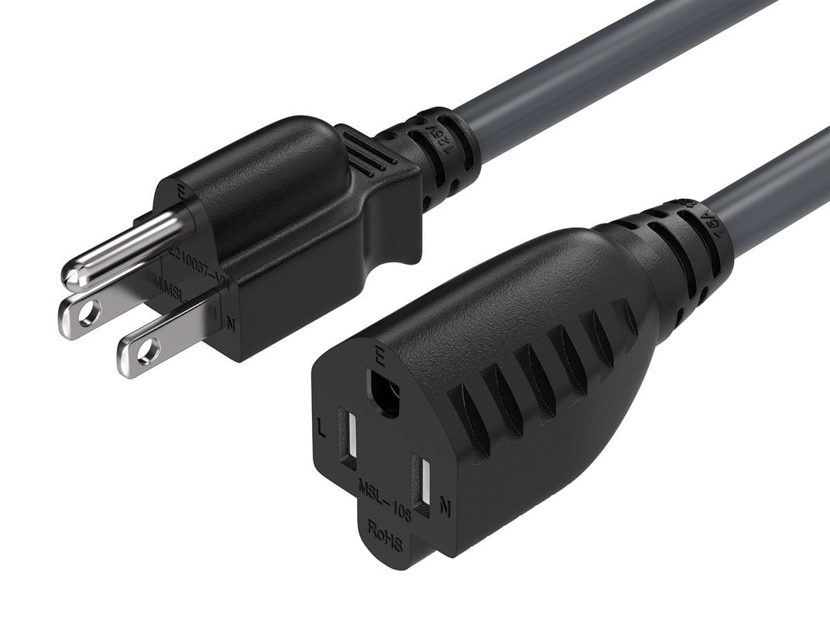 25ft 14 AWG SJTW Power Extension Cord for Indoor and Outdoor (NEMA 5-15P to NEMA 5-15R)