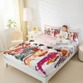 thumbnail image 4 of Homewish Japan Geisha Queen Sheet Sets,Sakura Cherry Blossom Flat Sheet,Pink White Red Queen Fitted Sheet For Girls,Super Cozy Room Decor,4-Piece, 4 of 7