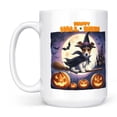thumbnail image 2 of Happy Halloween Jack Russell Terrier Witch Pumpkins Bats Mug Parson Jack Dog Lover Coffee Tea Cup - 13012, 2 of 4