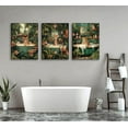 thumbnail image 2 of Blue Ocean Theme Bathroom Wall Art Gator Dolphin and Sea Turtle in Bathtub Picture Wall Decor Tropical Coastal Animals Poster Canvas Print Artwork for Toilet Washroom Restroom Decor Unframed, 2 of 6