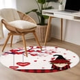 thumbnail image 5 of Valentine's Day Washable Area Rug&nbsp;3 ft Love Heart Tree Red Lips Rose Dwarf Soft Round&nbsp;Rugs for Living Room, Non Slip Carpet for Bedroom&nbsp;Entryway Dining Room, 5 of 9