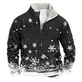 thumbnail image 1 of Sudadera sin capucha para hombre, informal, a la moda, con cuello alto, estampado, cremallera, jersey de manga larga, blusa de poliéster para hombre, 1 of 3