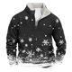 thumbnail image 1 of Sudadera sin capucha para hombre, informal, a la moda, con cuello alto, estampado, cremallera, jersey de manga larga, blusa de poliéster para hombre, 1 of 3