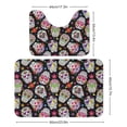 thumbnail image 2 of Bathroom Rugs Set 2 Pieces, Colourful Skulls Bathroom Set - Quick Drying Bath Mat And U-Shaped Toilet Rug, Water Absorbent Bath Carpet For Bedroom Floor Living Room, Machine Washable, 2 of 6