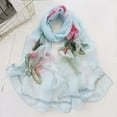 thumbnail image 3 of Lightweight Scarf, Yigetop Lightweight Print Floral Pattern Scarf Shawl Fashion Scarves Sunscreen Shawls and Wraps for Spring Head Scarf Light Blue One Size, 3 of 3