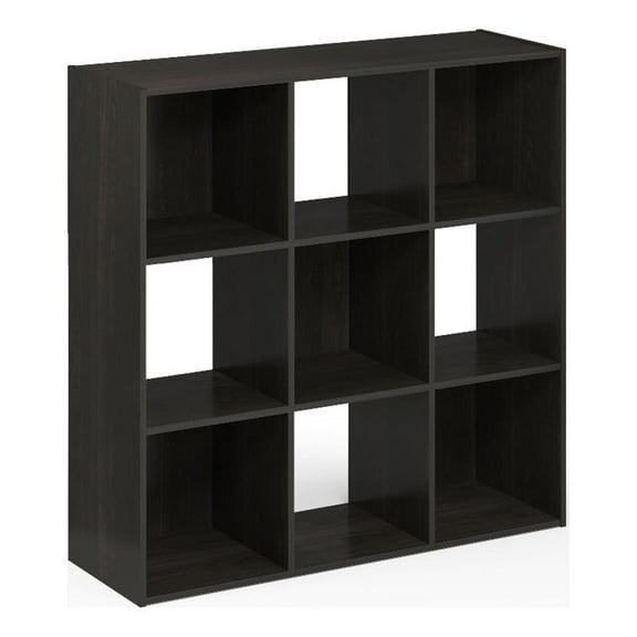Pemberly Row Contemporary Cubic Storage Cabinet in 3x3 in Espresso