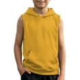 thumbnail image 5 of SGMVNU Boy's Sleeveless Hooded Tank Tops, Kids Solid Color Athletic Muscle Tees, Quick Dry Breathable Workout & Casual Summer Tops for Boys Yellow 10-11 Years, 5 of 5