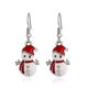 thumbnail image 3 of Pendientes de ciervo y muñeco de nieve de peluche de Papá Noel Pendientes con diamantes Pendientes de árbol de Navidad Regalos navideños Papá Noel de peluche, 3 of 4