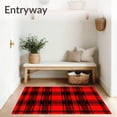 thumbnail image 3 of ODIKA 8'x10' Machine Washable Non-Slip Area Rug, Yuletide Tartan Entrance Greeting Seasonal High Traffic Rug, Red, 504050, 3 of 7